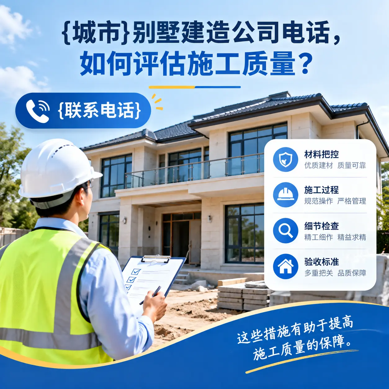 天柱别墅建造公司电话,如何评估施工质量?